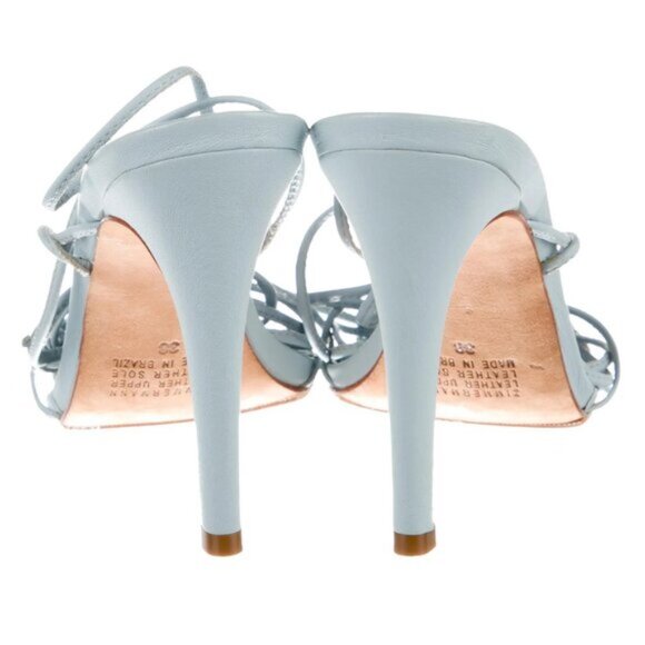 Zimmermann Powder Blue Lace Up High Heels Shoes b71e - Picture 3 of 7